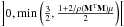 Mathematical equation: \hbox{$\left]0,\min\left(\frac{3}{2},\frac{1+2/{\rho(\mathbf{M}^{\rm T}\mathbf{M})\mu}}{2}\right)\right[$}
