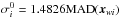 Mathematical equation: \hbox{$\sigma_i^{0} = 1.4826\mad(\vec{x}_{wi})$}