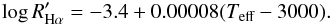 Mathematical equation: \hbox{$\log R'_{\rm H\alpha}=-3.3$}