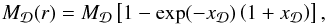 Mathematical equation: \begin{eqnarray} M_{\Disc}(r) = M_{\Disc}\left[1-\exp(-x_{\Disc})\left(1+x_{\Disc}\right)\right] , \label{disc_profile} \end{eqnarray}