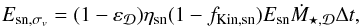 Mathematical equation: \begin{eqnarray} E_{{\rm sn},\sigma_v} = (1 - \varepsilon_{\Disc})\eta_{\rm sn}(1-f_{\rm Kin,sn})E_{\rm sn}\dot{M}_{\star,\Disc}\Delta t , \label{Esn_sv} \end{eqnarray}