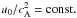 Mathematical equation: \hbox{$u_0/c_{\rm A}^2= {\rm const.}$}