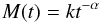 Mathematical equation: \begin{equation} \label{PM_06} M(t) = kt^{-\alpha} \end{equation}