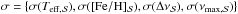 Mathematical equation: \hbox{$\sigma = \{\sigma(T_{\rm eff, \cal S}), \sigma({\rm [Fe/H]}_{\cal S}), \sigma(\Delta \nu_{\cal S}), \sigma(\nu_{\rm max, \cal S})\}$}