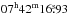 Mathematical equation: \hbox{$07^{\rm h} 42^{\rm m} 16\fs93$}