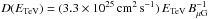 Mathematical equation: \hbox{$D(E_{\rm TeV}) = (3.3\times10^{25}\, \mathrm{cm^{2}\, s^{-1}})\, E_{\rm TeV}\, B_{\rm \mu G}^{-1}\,$}