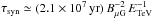 Mathematical equation: \hbox{$\tau_{\rm syn}\simeq (2.1\times10^7\, \mathrm{yr})\, B_{\rm \mu G}^{-2}\, E_{\rm TeV}^{-1}$}