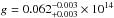 Mathematical equation: \hbox{$g=0.062_{+0.003}^{-0.003}\times10^{14}$}
