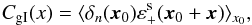 Mathematical equation: \begin{eqnarray} \label{eq:C_nI} C_{\mathrm{gI}}(x)=\langle \delta_n({\vec x}_0)\varepsilon^{\mathrm s}_+({\vec x}_0 +{\vec x})\rangle_{x_0}, \end{eqnarray}