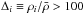 Mathematical equation: \hbox{$\Delta_i \equiv \rho_i / \bar\rho >100$}