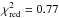 Mathematical equation: \hbox{$\chi^2_{\rm red}=0.77$}