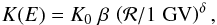 Mathematical equation: \begin{eqnarray} K(E) = K_{0} \; \beta \, \left( {\mathcal R}/{\rm 1 \; GV} \right)^{\delta} , \label{space_diffusion_coefficient} \end{eqnarray}