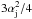 Mathematical equation: \hbox{$3\alpha_{\rm j}^2/4$}