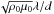 Mathematical equation: \hbox{$\sqrt{\rho_0\mu_0}\lambda/d$}
