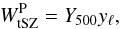 Mathematical equation: \begin{equation} W^{\rm P}_{\rm tSZ} = Y_{500} y_{\ell}, \end{equation}