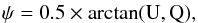 \begin{eqnarray} \label{equ:thetam} \polang=0.5 \times \arctan({\rm U},{\rm Q}) , \end{eqnarray}