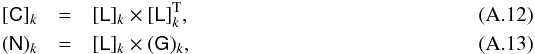 \appendix \setcounter{section}{1} \begin{eqnarray} \label{eq:chol_def} \MatC_k & = & \MatL_k \times \MatL_k^\Trans, \\ \VectN_k & = & \MatL_k \times \VectG_k, \end{eqnarray}