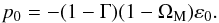 \begin{equation} p_0 = - (1 - \Gm) (1 - \Om_{\rm M}) \varep_0 . \end{equation}