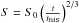 \hbox{$S = S_0 \left ( \frac{t}{t_{\rm EdS}} \right )^{2/3}$}
