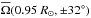 \hbox{$\mean\Omega(0.95~R_\odot,\pm32^\circ)$}