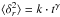 \hbox{$\langle\delta_r^2\rangle = k\cdot t^{\gamma}$}