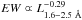 \hbox{$EW \varpropto L_{1.6-2.5~\AA}^{-0.29}$}