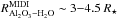 \hbox{$R_{{\rm Al}_2{\rm O}_3-{\rm H}_2{\rm O}}^{\rm MIDI} \sim 3{-}4.5~R_{\star}$}