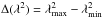 \hbox{$\Delta(\lambda^2)=\lambda_{\rm max}^2-\lambda_{\rm min}^2$}