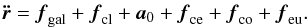 \appendix \setcounter{section}{1} \begin{eqnarray} \vec{\ddot{r}} = \vec{f}_{\rm gal} + \vec{f}_{\rm cl} + \vec{a}_0 + \vec{f}_{\rm ce} + \vec{f}_{\rm co} + \vec{f}_{\rm eu} . \end{eqnarray}