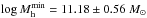 Mathematical equation: \hbox{$\log M_{\rm h}^{\rm min}=11.18\pm0.56~M_{\sun}$}