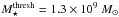 Mathematical equation: \hbox{$M_{\star}^{\rm thresh}=1.3\times10^9~M_{\sun}$}