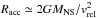 \hbox{$R_{\rm acc}\simeq 2GM_{\rm NS}/v_{\rm rel}^2$}