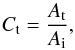 \begin{equation} \label{eq:cr} C_{\rm t} = \frac{A_{\rm t}}{A_{\rm i}} , \end{equation}