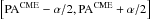 \hbox{$\left[ {\rm PA}^\mathrm{CME} - \alpha/2, {\rm PA}^\mathrm{CME} + \alpha/2 \right]$}