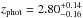 \hbox{$ z_{\rm phot}=2.80_{-0.16}^{+0.14}$}