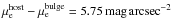 \hbox{$\mue^{\text{host}}-\mue^{\text{bulge}}=5.75\,\magg$}