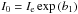 \hbox{$I_0=I_{\text{e}}\exp\left(b_1\right)$}