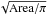 \hbox{$\sqrt{{\rm Area}/\pi}$}