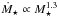\hbox{$\dot{M}_\star \propto M_\star^{1.3}$}