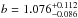 \hbox{$b = 1.076^{+0.112}_{-0.086}$}