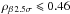 \hbox{$\rho_{\beta\,2.5\sigma}\leqslant 0.46$}