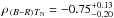 \hbox{$\rho_{\,(B-R)\,T_{\rm N}}=-0.75 ^{+ 0.13 }_{ -0.20 }$}