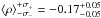 \hbox{$\langle \rho \rangle^{+\sigma_{+}} _{-\sigma_{-}} =-0.17^{+0.05}_{-0.05}$}