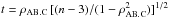 \hbox{$t=\rho_{\rm AB.C}\,[(n-3)/(1-\rho_{\rm AB.C}^2)]^{1/2}$}