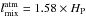 \hbox{$\latm = 1.58 \times \Hp$}