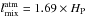 \hbox{$\latm = 1.69 \times \Hp$}