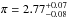 \hbox{$\pi=2.77_{-0.08}^{+0.07}$}