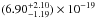 \hbox{$(6.90^{+2.10}_{-1.19})\EE{-19}$}
