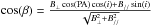 \hbox{$\cos(\beta) = \frac{B_{\perp} \cos({\rm PA}) \cos(i) + B_{//} \sin(i)}{\sqrt{B_{\perp}^2+B_{//}^2}}$}