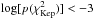 \hbox{$\log[p(\chi _\mathrm{Kep} ^2)]<-3$}